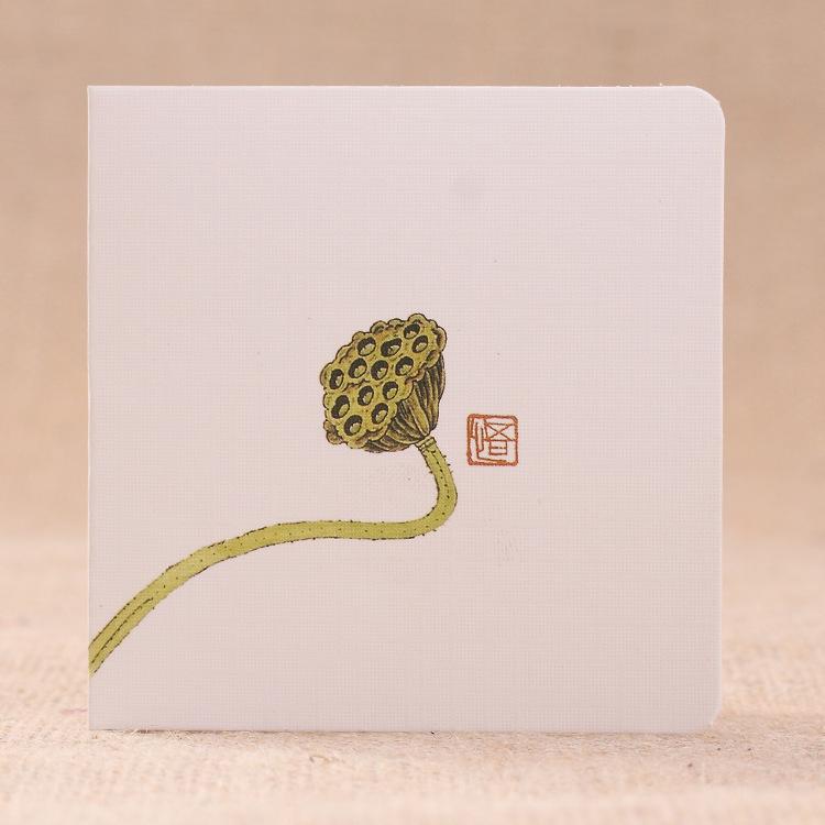 10PCS Chinese Style Festival Art Blessing Greeting Card Event, Antique Retro Greeting Card Creativ Blessing Grid Card Postcards
