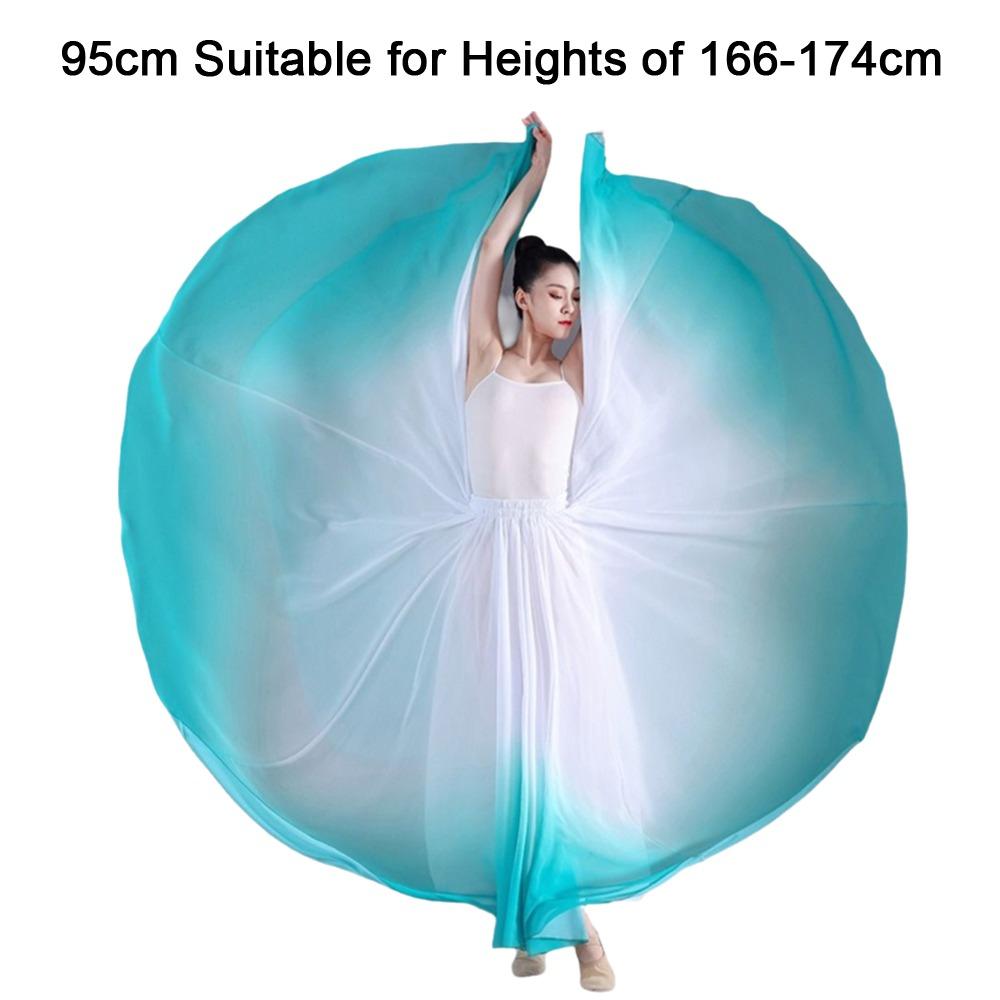 Gradient Color Dance Training Skirt Flowing Chiffon 720 Degree Classical Dance Skirt Big Swing Long Maxi Ballet Skirt