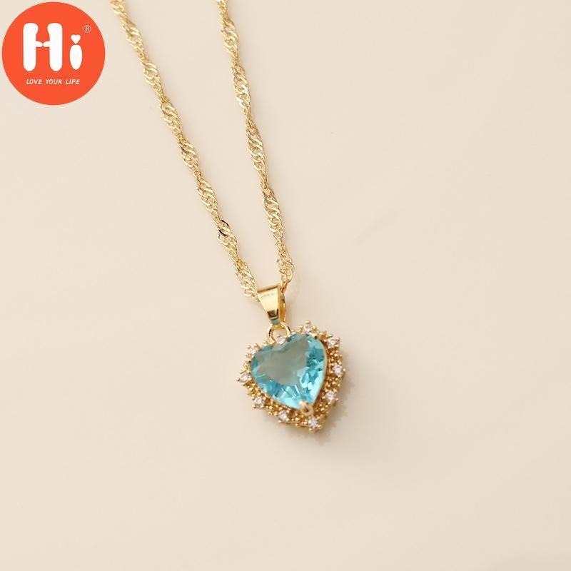 Hallo Luxus Gold Farbe Liebe Herz Halskette Damen Mode Kleine Frische Schlüsselbein Halskette Schmuck Geschenk