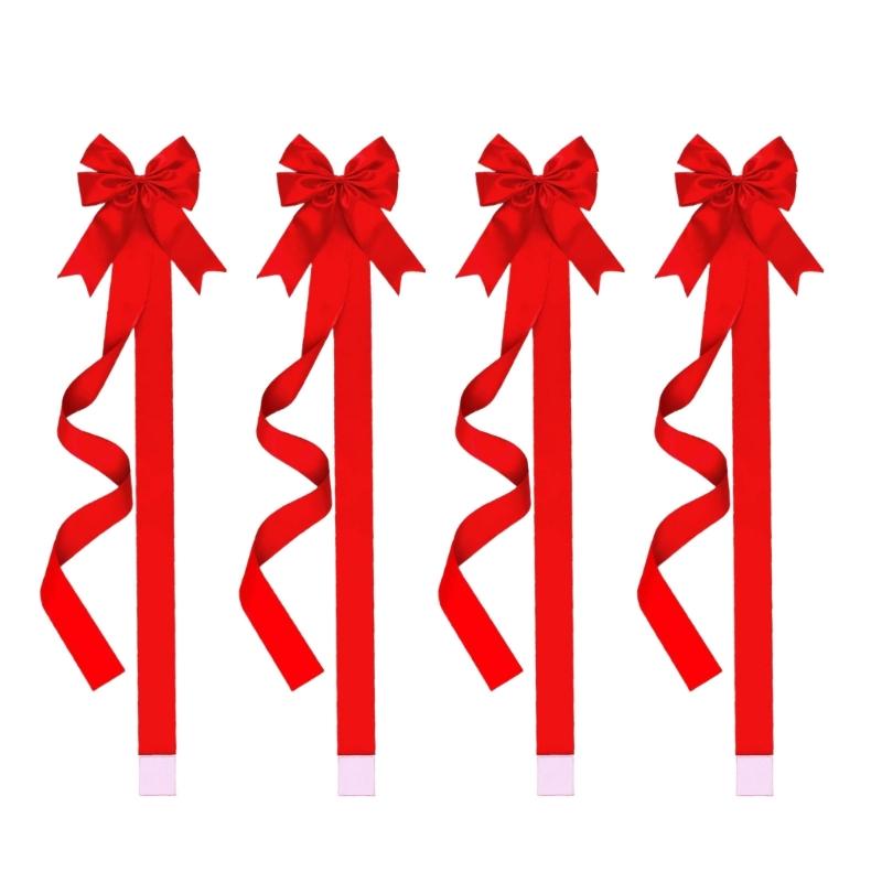 Versatile Festival Bowknot Decoration For Hanging On Doors Wall And Cabinets Polyester Christmas Accent
