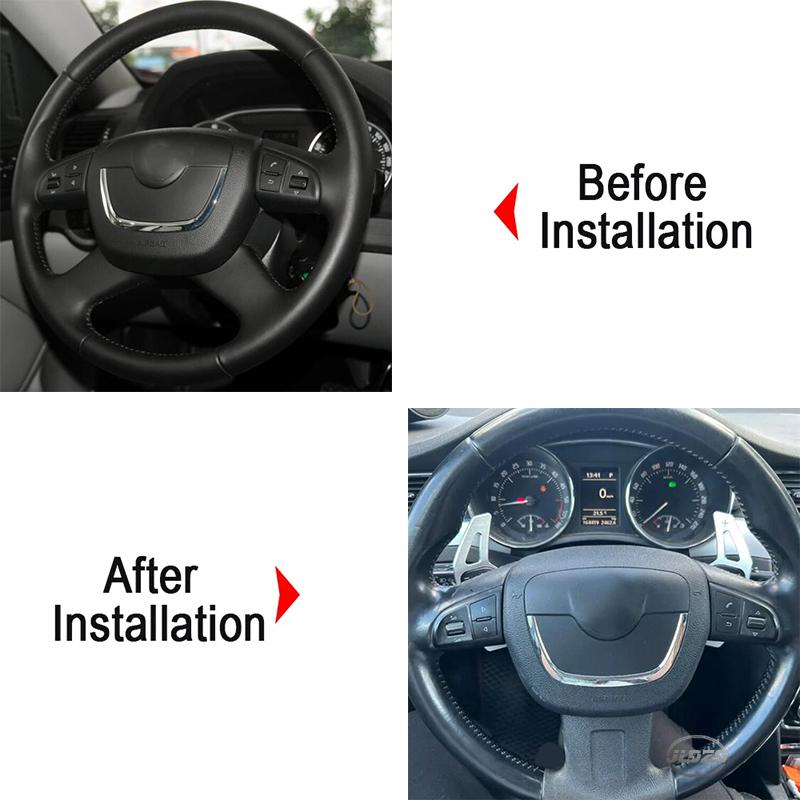 Car Steering Wheel Shift Paddle Extension Shifters Dsg Gear Stickers For Skoda Octavia A5 Mk2 1Z Vrs Combi Rs Superb 2009-2012
