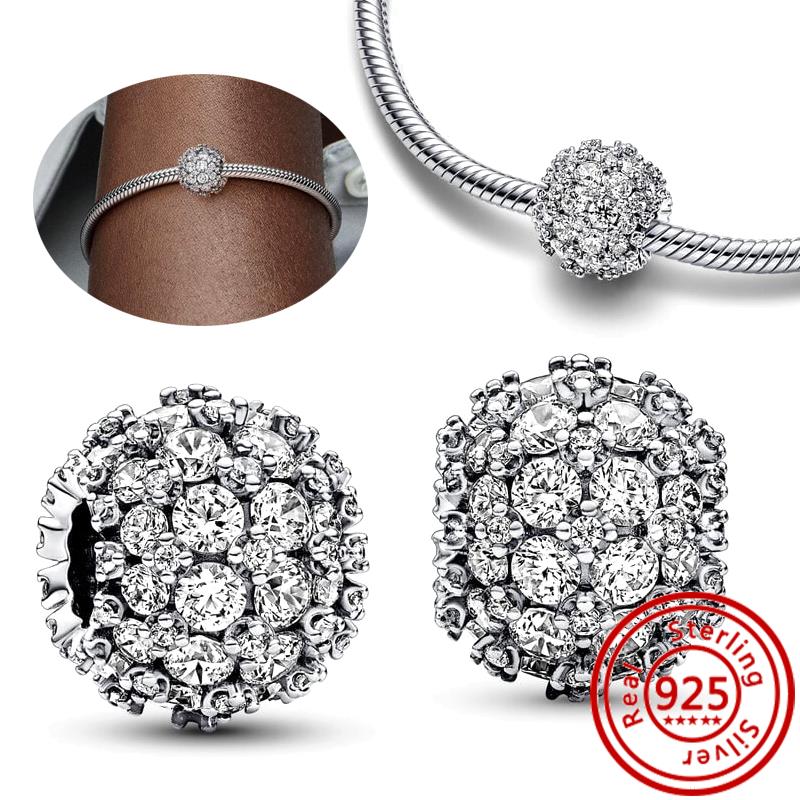 

Подходит для браслета Pandora 925 стерлинговое серебро Сверкающие красные черные синие циркониевые круглые бусины Белые красные зеленые шармы из муранского стекла Циркон 3mm-4mm