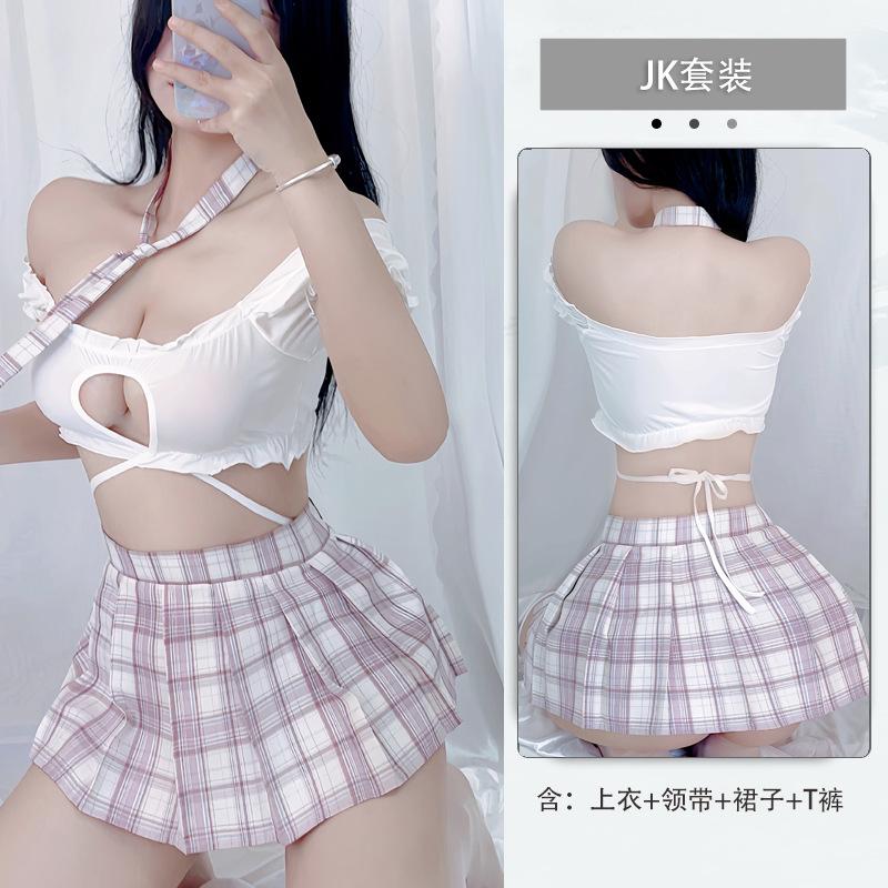 Large Size Sexy Lingerie Sexy JK Cute Campus Three Points Pure Desire Passion Temptation Short Skirt No Pajamas Uniform