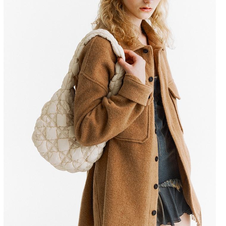 New CARLYN Nylon Cloud Bag, Handbag, Shoulder Bag Women's Light Umber H71307020E