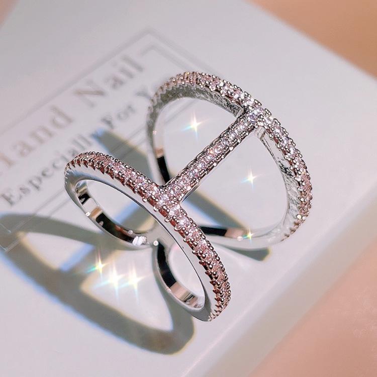 

Новое европейское и североамериканское модное кольцо с круглым полым бриллиантом, женское крестообразное кольцо, женское No. 10