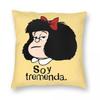 Federa Cuscino Mafalda Cartone Animato Poliestere Stampato Copricuscino Decorazioni Copricuscino da Lancio Casa con Cerniera