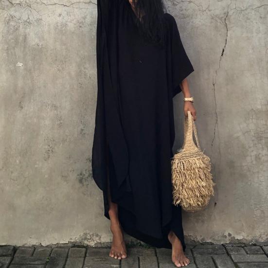 Bikini Cover Up Solid Color Split Summer Loose-fitting Sun Protection Beach