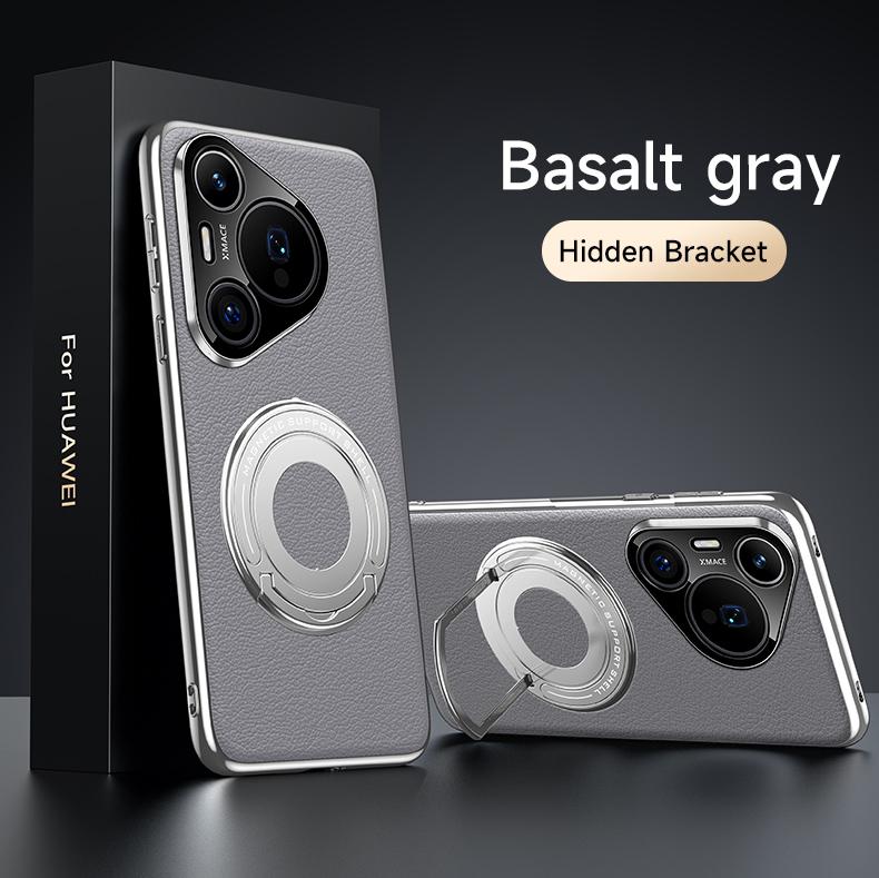 Miljøvennlig Vegansk Lær Skjult Støtte Etui For Huawei P60 Pro Art Pura 70 Ultra Pro+Plus Magnetisk Deksel Luksus Business Skall