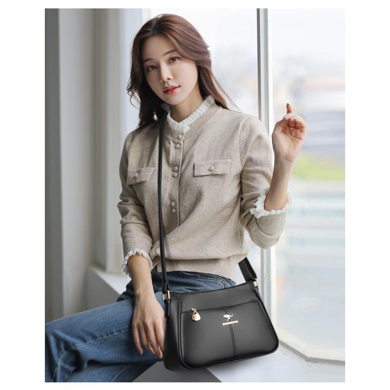 Geantă crossbody la modă pentru femei, geantă de umăr casual retro, textură din piele moale, simplitate la modă pentru femei, trend european retro