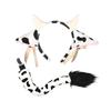 1 Set Animal Party Cosplay Costume Plush Cow Ears Horn Headband With Small Bells Ribbon Bow Anime Lolita Hair Hoop Girl Gifts