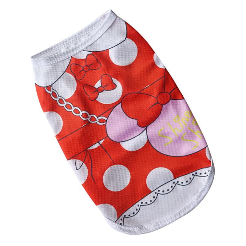 Cartoon Print Mesh Breathable Pet Vest for Dogs & Cats - Spring/Summer Collection