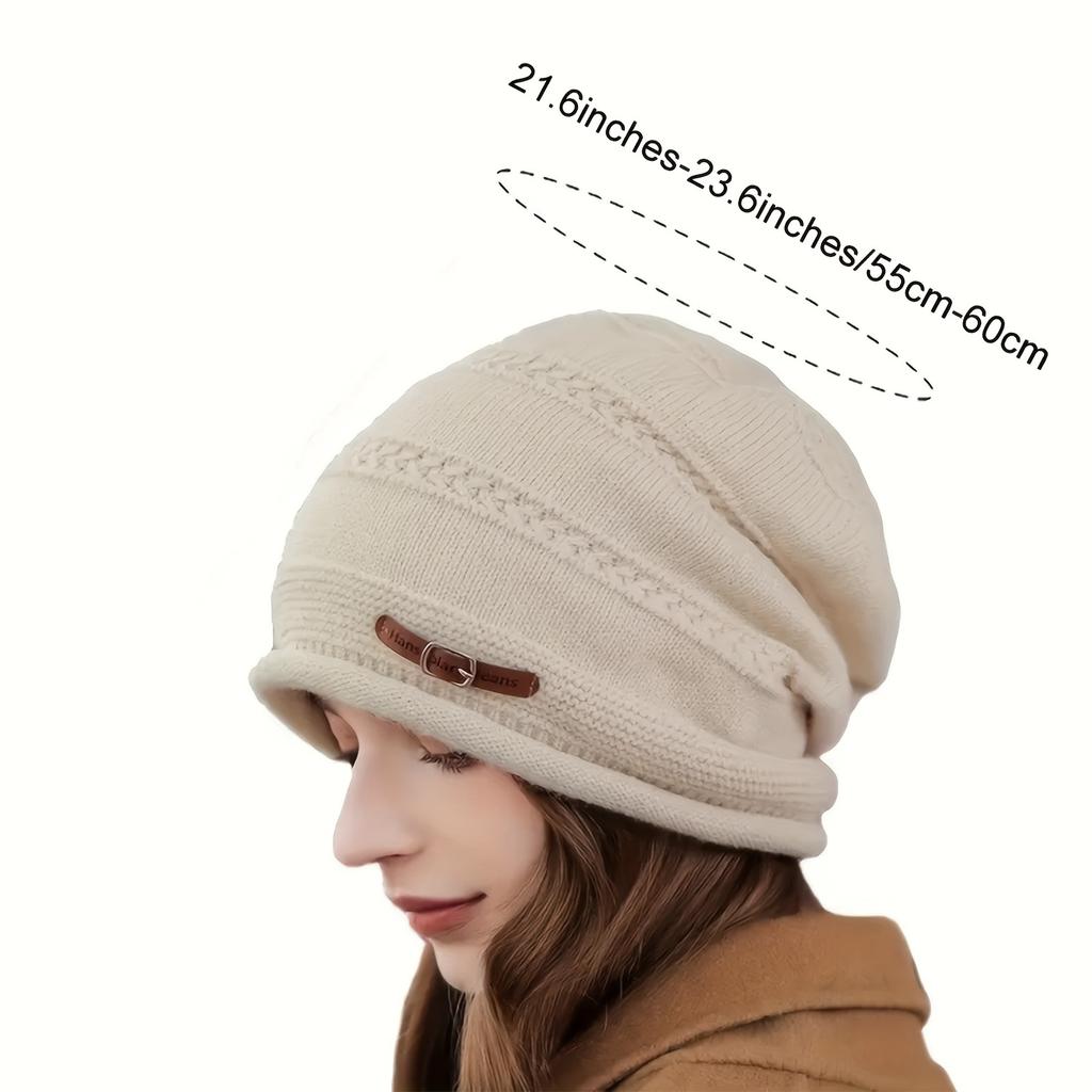 2025 1pc Beanie Cap, Solid Color Slouchy Style Hat, Lightweight Stretch Fabric, Fall/Winter Seasonal Accessory