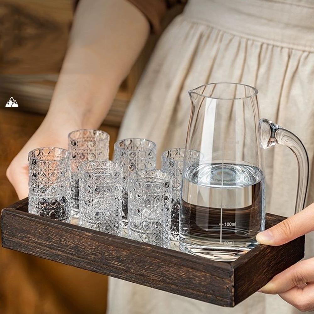 2/4pcs, Japanese Classical Small Wine Glass, Diamond Textured Glass Shot Glass, Household Small Liquor Cup, Sake Wineglass