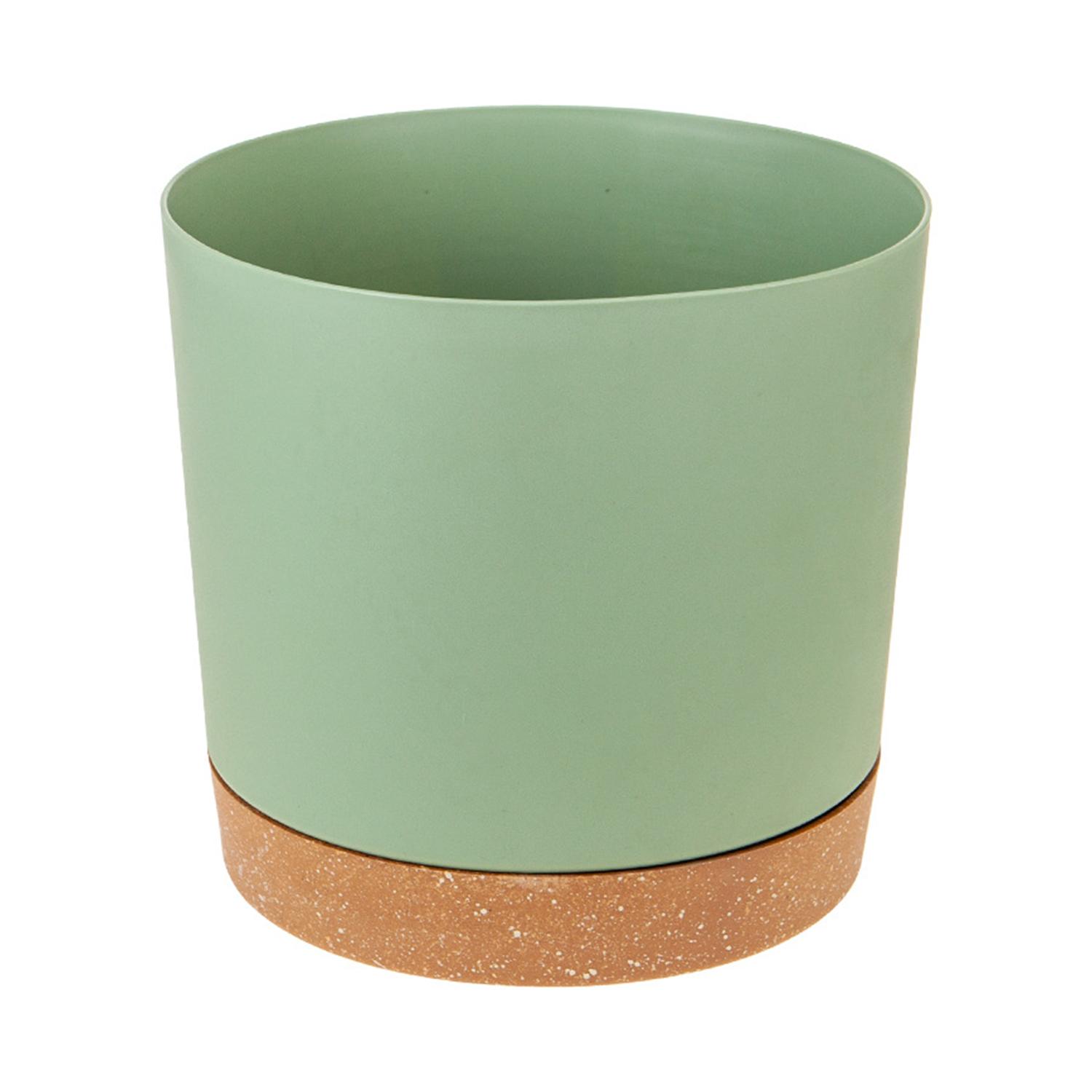 

6.5/8/10 inch Circular Flowerpot with Attached Saucer Flower Succulent Houseplant Greenery Planter Bonsai Pot Gardening Supplies 6.5 inch зелёный