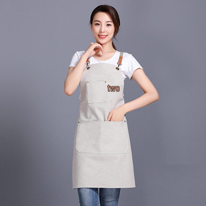 Waterproof Canvas Apron for Baking, Tea Shops, Nail Art, Florists, and Catering with Custom Logo Printing