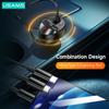 USAMS 3.4A LED Digital Display Car Charger With 3 In 1 Cable Dual USB Phone Charger For iPhone iPad Xiaomi Huawei Samsung Tablet