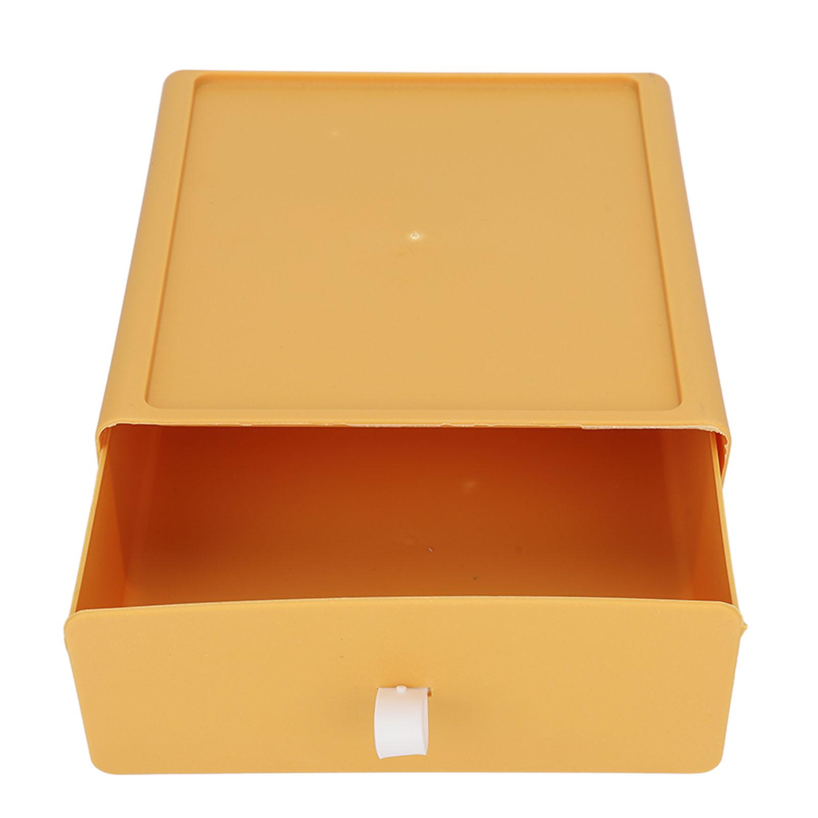 

Ящик для хранения с выдвижными ящиками, штабелируемый дизайн, большая вместимость, без запаха, многофункциональный настольный ящик для хранения жёлтый