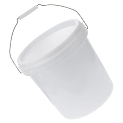 PRETYZOOM 2-Piece Reusable 5 Gallon Plastic Barrels, White, Kitchen Storage Containers, Handheld Buckets, Plastic Gallon Buckets, Small Buckets, Small