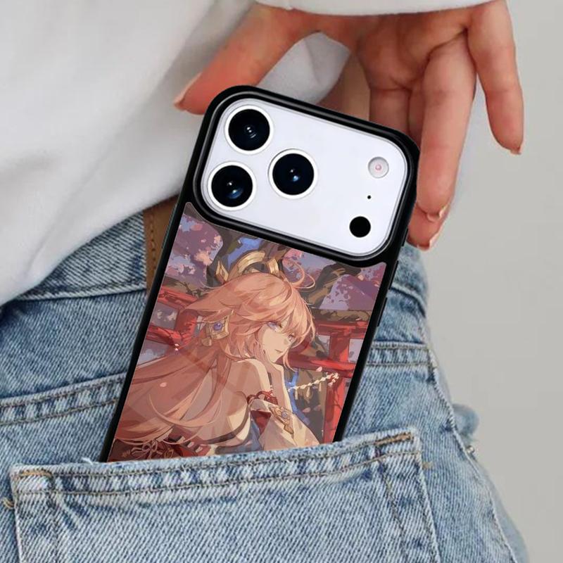 

Genshin Impact Yae Miko Phone Case for iPhone 16e 15 14 13 12 17 Pro Max Plus Air 17pro Cover Coque iPhone 14 Pro Max