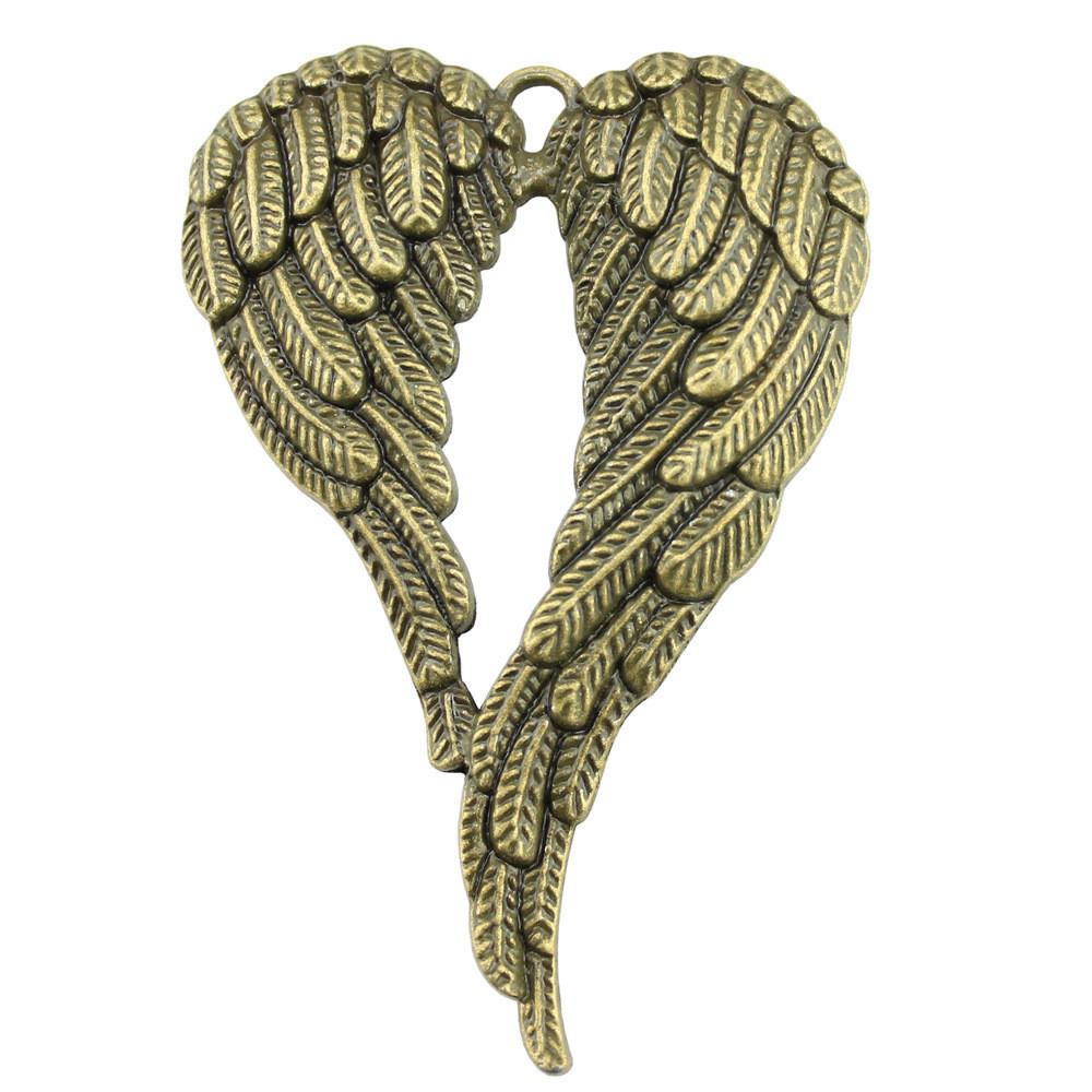 Feather Wing Charms Antique Alloy Pendants For Bohemian Jewelry Making