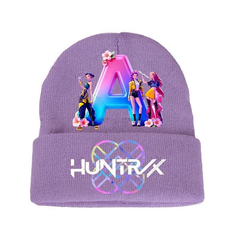 Kpop Loveci Démonů Pletená Čepice Sada Rukavic Kreslená Dívka Roztomilá Pletená Čepice Anime Módní Rukavice Dětské Zimní Teplé Doplňky Dárek
