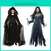 Vampire Costume For Women Halloween Cosplay Party Dress Cape Polyester Fabric S-xxl