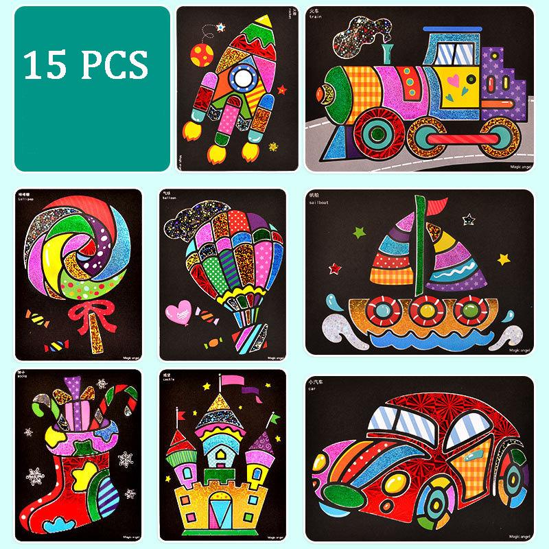 DIY Kouzelné Duhové Umělecké Samolepky Kreslící Sada Kreativní Kreslící Hračky Hračky pro Rané Vzdělávání Děti Dětský Ručně Vyráběný Dárek