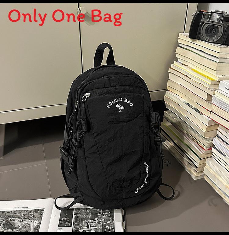 

Minimalist Nylon Backpack For Travel And Casual Use With Breathable Design For Unisex Adults Black Small
