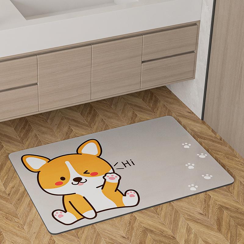 Cartoon Bathroom Mats Super Absorbent Toilet Rug Anti Slip Bath Mat Quick Dry Foot Floor Mat Entrance Doormat Carpet Washable