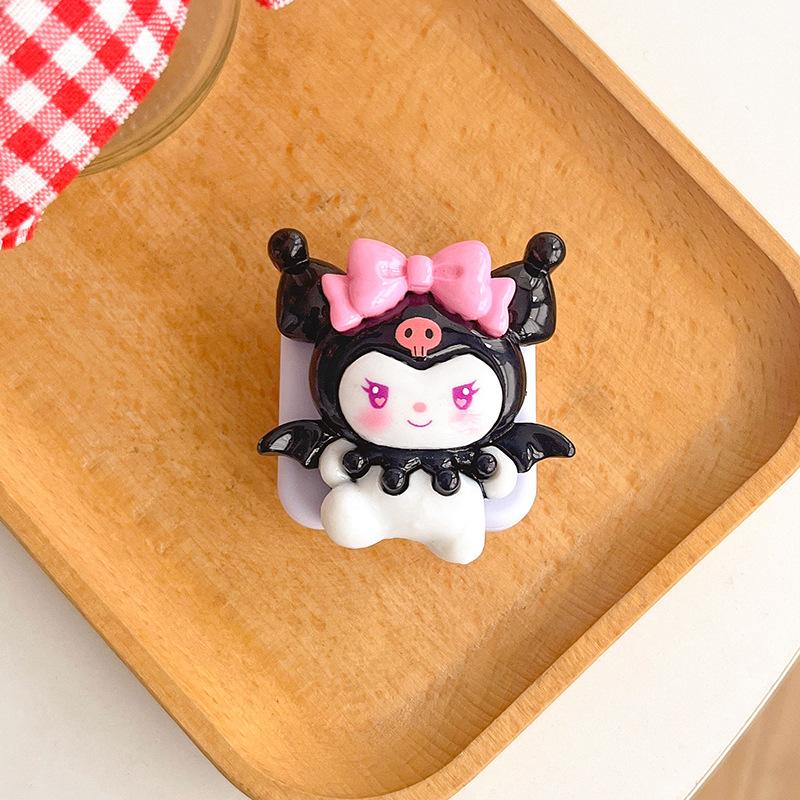 Cartoon Flip Mirror Puppy Mobile Phone Airbag Bracket Back Sticker Kt Cat Devil Makeup Mirror Portable Cute Mirror Sticker