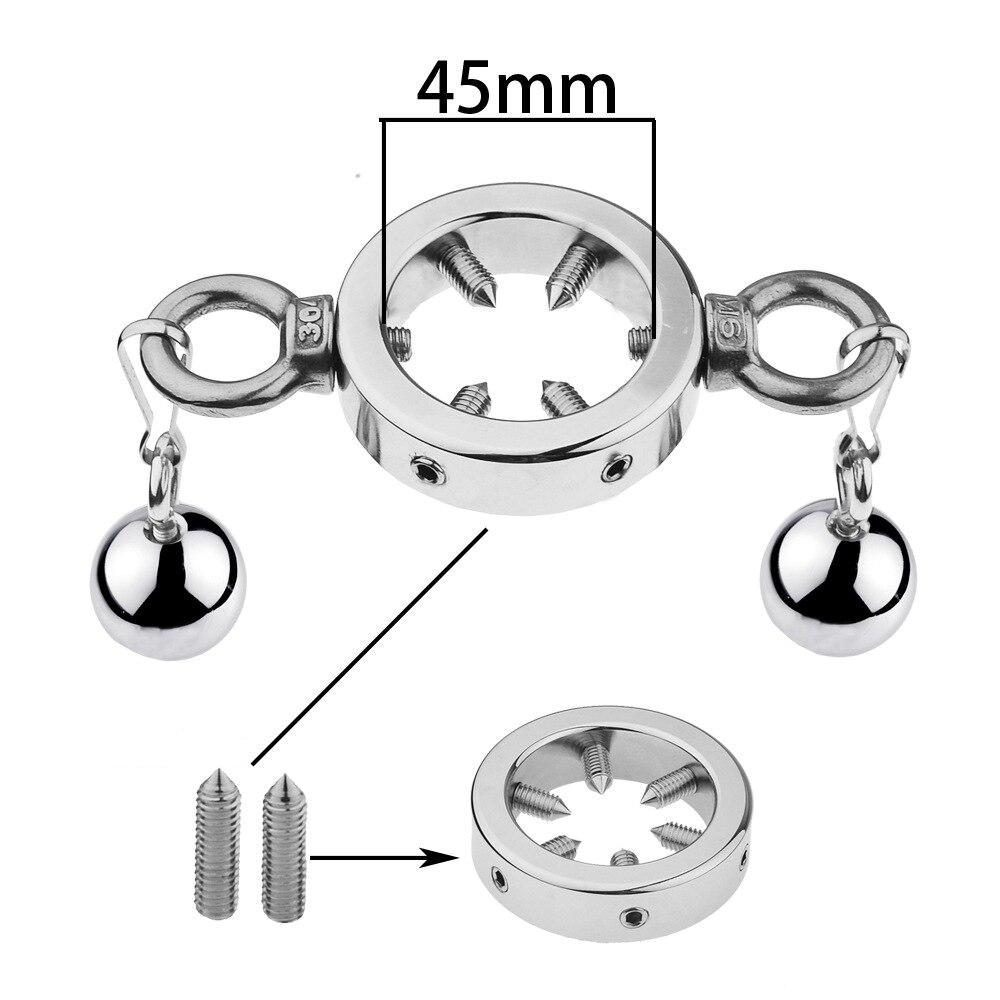 Sexleketøy for voksne Pungenheng Penisring Metall Rustfritt stål Hanebur Strekkøvelse Mannlig onanileketøy