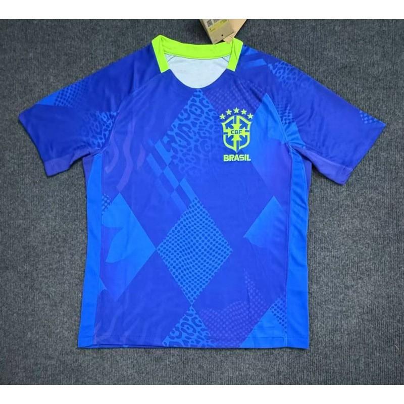 Brazil Training Football Jersey Fans Edition Short Sleeve Soccer Shirts Unisex Women