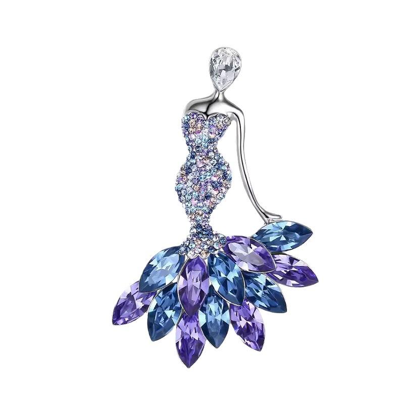 

Высококачественная цветная девушка с темпераментом русалки Брошь 1.5*3CM