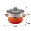 [.co.jp Exclusive] Le Creuset 3-Piece Set: Orange Cocotte Ronde Pot, 22cm, Glass Lid, and Steamer
