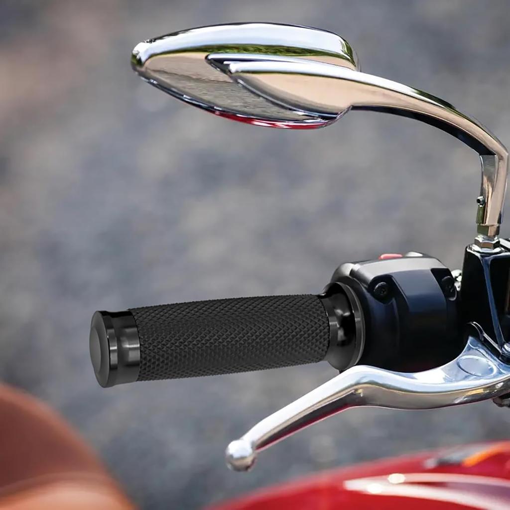 HDBUBALUS Motorcycle Black Hand Grips 1 Inch Handlebar Grips Universal Fit for Harley Softail Touring Dyna Sportster XL883 1200 XR VRSC