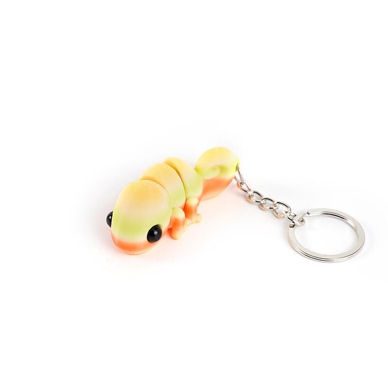 Creative 3D Printing Chameleon Keychain Pendant Multi-Joint Movable Simulation Animal Bag Charm Accessories Kids Gift Toys