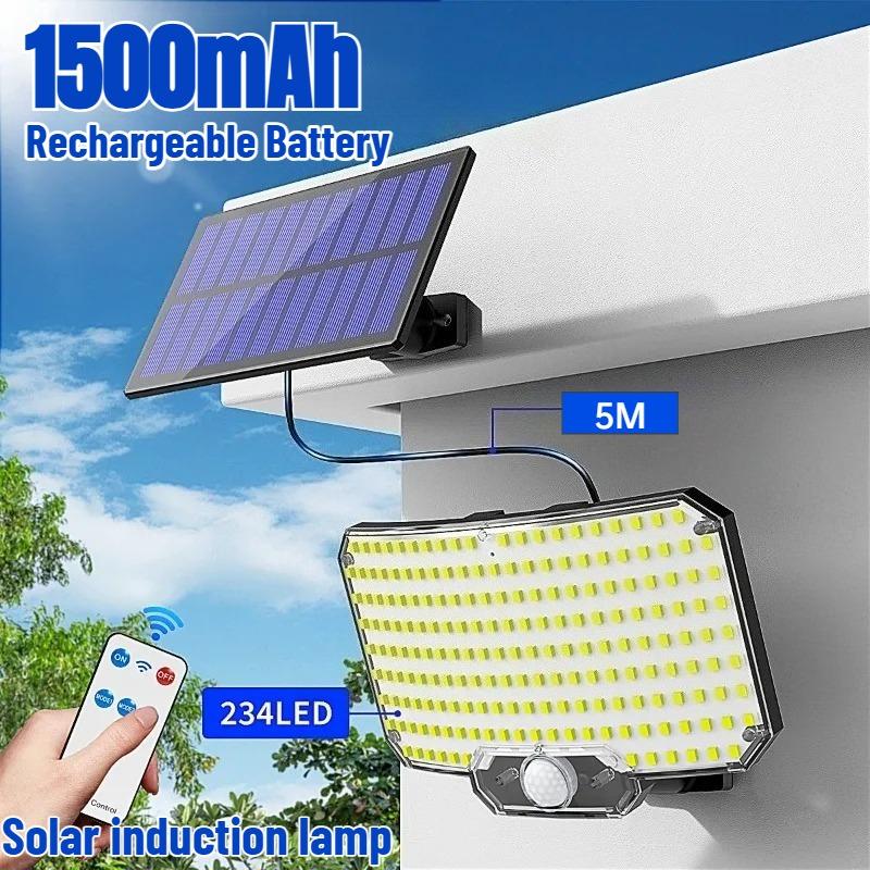 High Efficiency Solar Outdoor Lamp Featuring 234 LEDs Motion Sensor Technology 3 Operating Modes IP65 Waterproof Garden Light