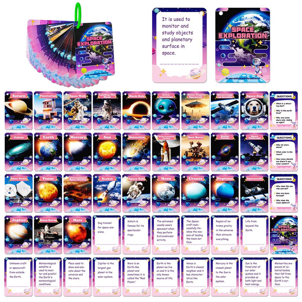 34 Realistic Space Planet Cognition Children Baby Cognition Parent-Child Interaction Education Cards