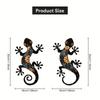 Charming Metal Gecko Wall Decor - 2pcs, 11.8" Iron Lizards for Indoor & Outdoor Garden, Patio, and Fence Make Your Home Unique