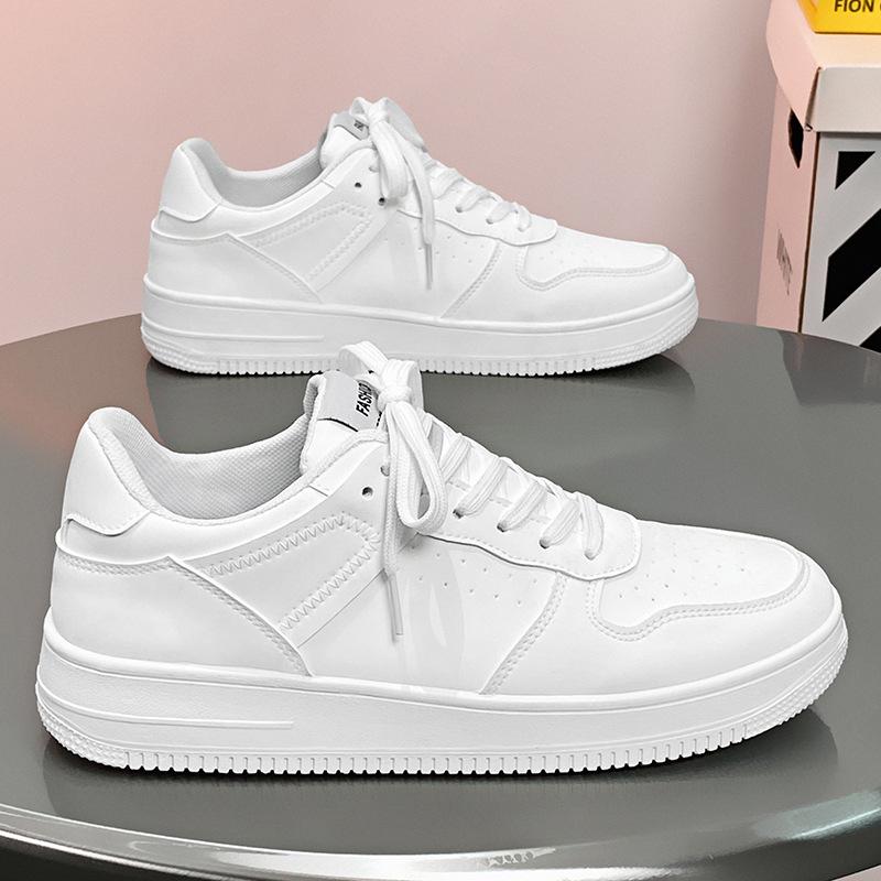 Men's Trendy Spring 2026 Low-Top Skate Shoes, Breathable and Versatile White Casual Sneakers for Students