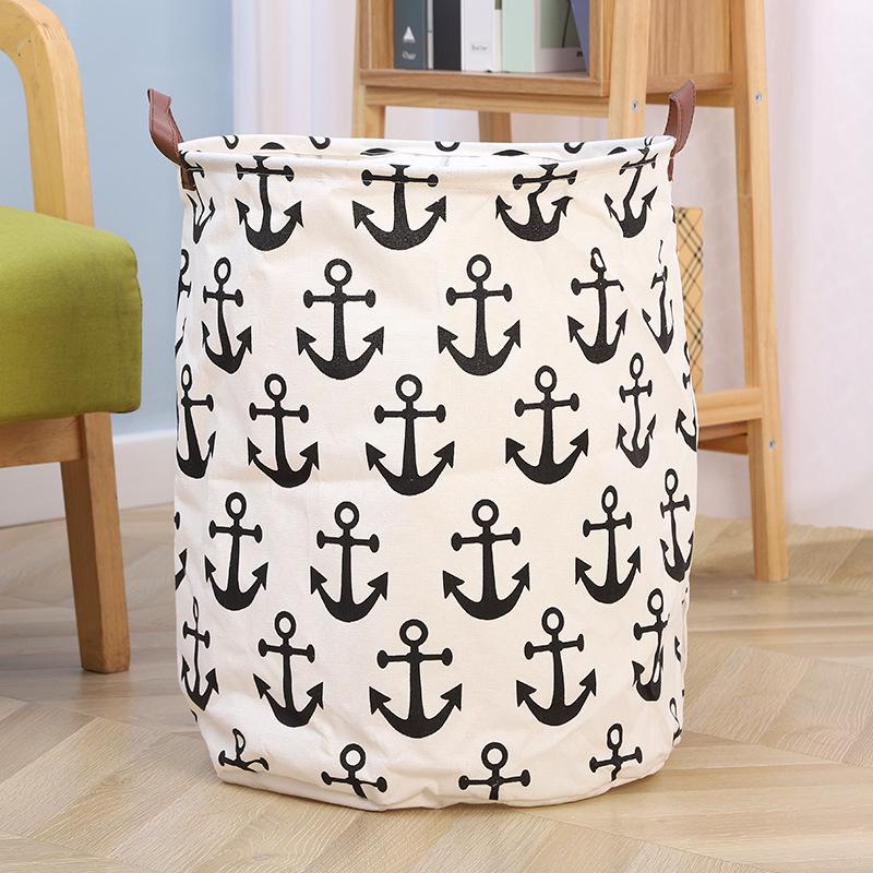 Round Cotton Linen Laundry Basket & Moisture-Proof Quilt Sorting Bag