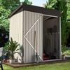 YODOLLA Metallschuppen, Gartenhäuschen und Aufbewahrungsmöglichkeiten für den Außenbereich mit abschließbarer Tür, kleine wasserdichte Aufbewahrungsbox für Garten und Hinterhof, Grau