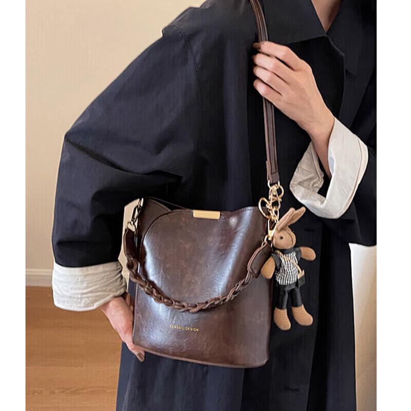 YUYULA Damen Vintage Leder Schulter Crossbody Tasche