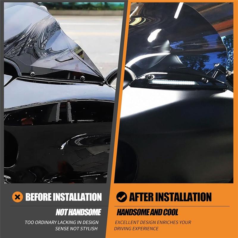 For Touring Road Glide FLTRX FLTRXS FLTRK 2015-2024 Motorcycle LED Windshield Trim Turn Signal Lights