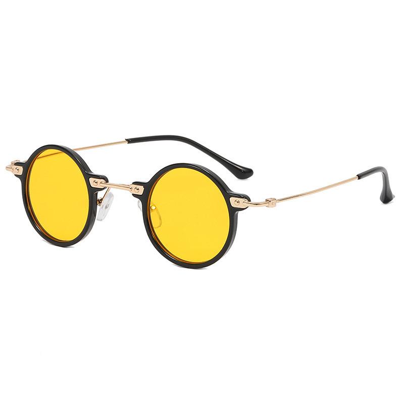 Punk Style Round Flat Glasses With Uv Protection For Men And Women Summer