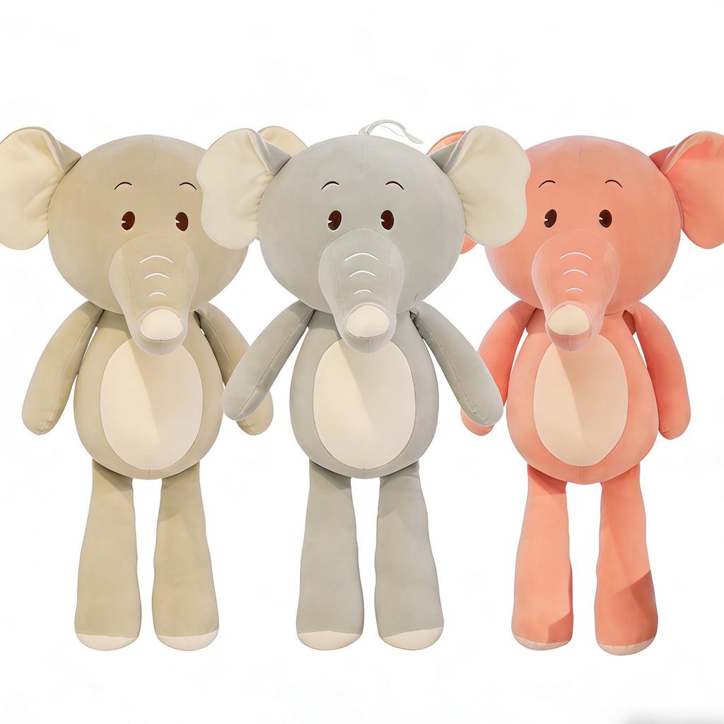 Korean Style Elephant & Hedgehog Plush Toy Set for Children - Skin-Friendly and Soothing