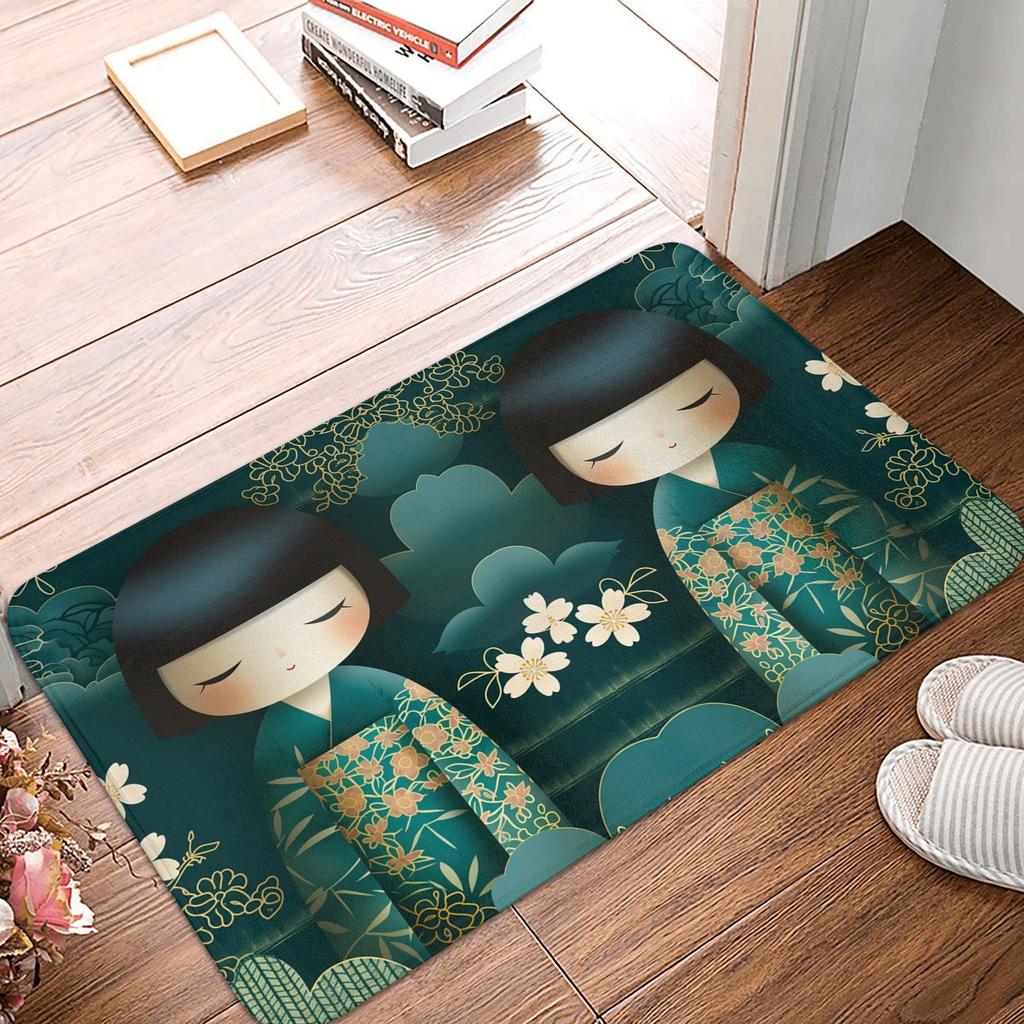 Japanese Sakura Flowers Cherry Blossoms Doormat Mat Anti-Slip Bath Kitchen Bedroom Rug Carpet 40*60cm