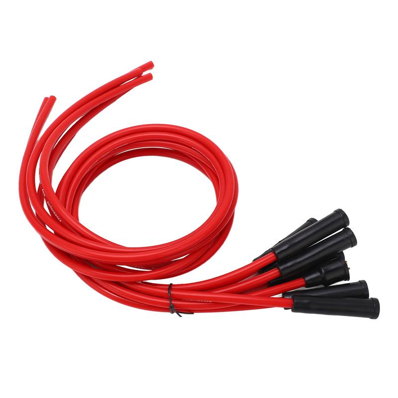 Sparking Plug Ignition Wire Set Red 8mm Diameter 1m Length Ignition Wire Replacement for 6 Cylinder Classic Cars