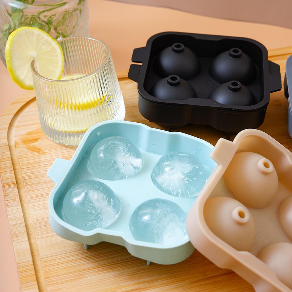 Ice Box Ice Cream Maker Tool 4 Hole Cube Makers Round Ice Hockey Ball Ice Mould Bar Party Whiskey Cocktail Kitchen Tools