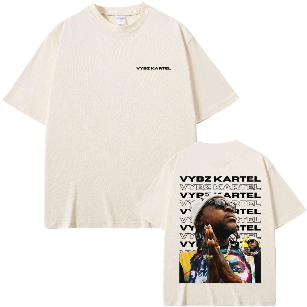 Rapper Vybz Kartel Grafik T-Shirt Herren Damen Hip Hop Mode Übergroßes T-Shirt Lässig Baumwolle Retro Kurzarm T-Shirts Streetwear